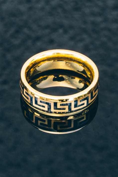 versace ring men black|Versace men's wedding rings.